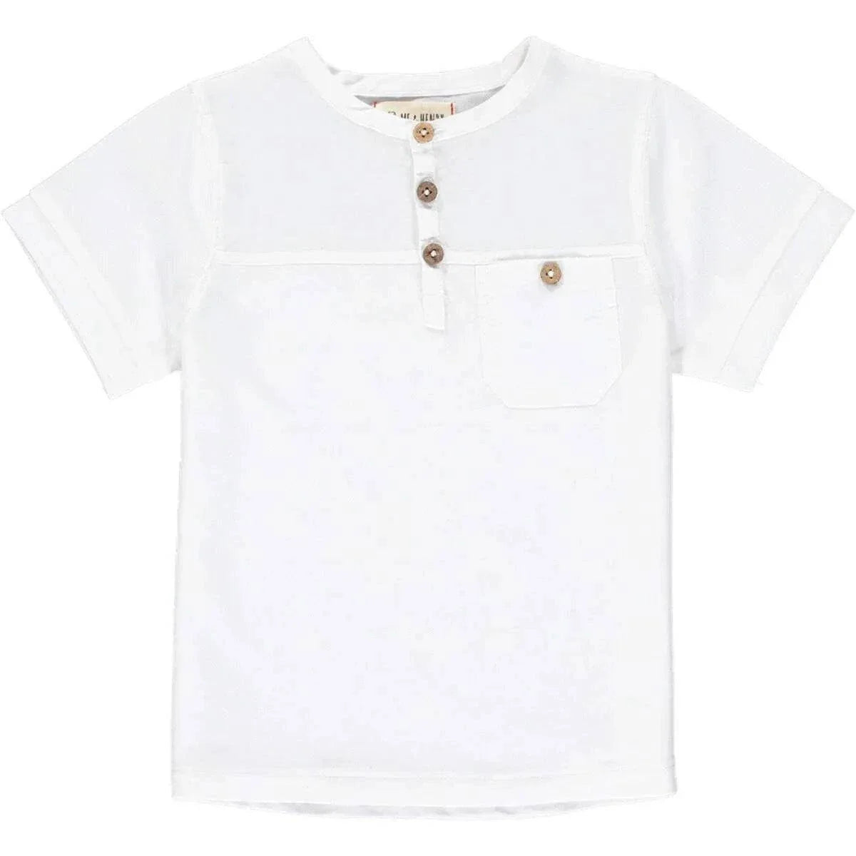 White Pique Henley - Me & Henry