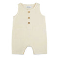 White Sleeveless Crop Linen Baby Romper