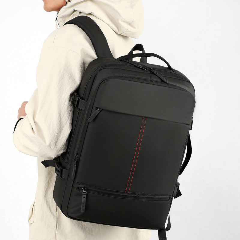 Multi-functional Boarding Solid Color Backpack Men's Waterproof Large Capacity Travel Backpack