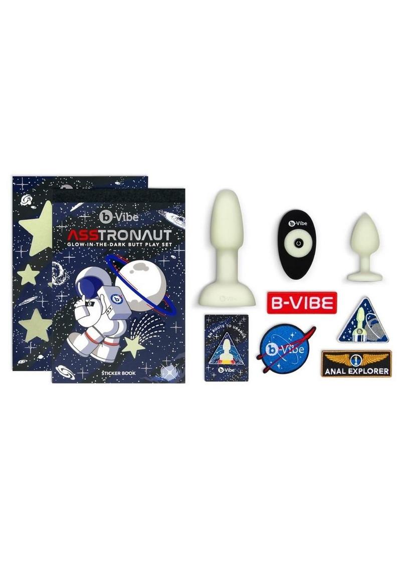 b-Vibe Assstronaut Glow-in-the-Dark Rechargeable  Anal Play Set