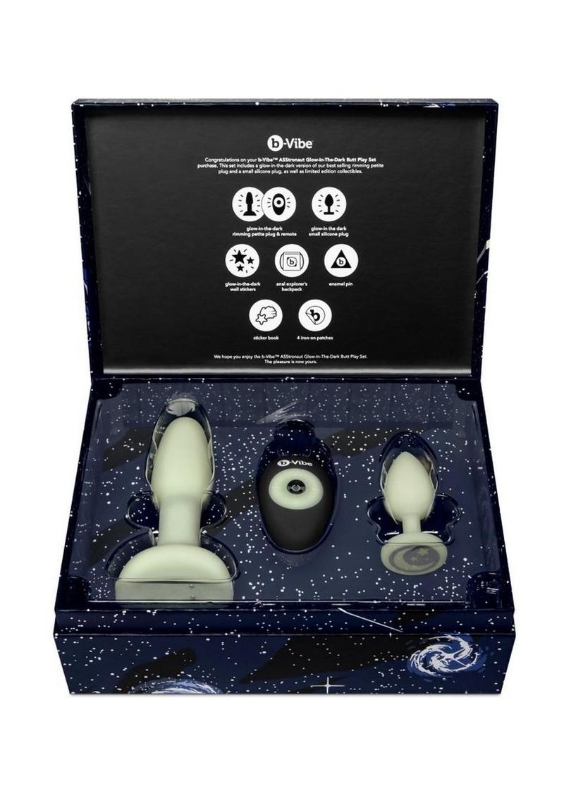 b-Vibe Assstronaut Glow-in-the-Dark Rechargeable  Anal Play Set