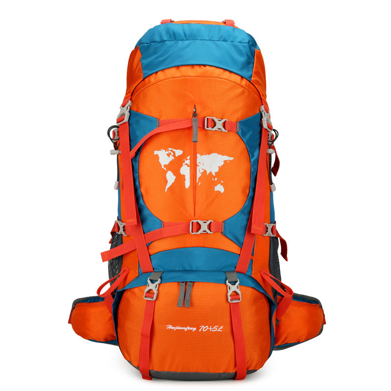 Climbing Bag, Professional Outdoor Large Capacity Backpack, Men's And Women's Hiking Off-road Backpack With Bracket, Travel Camping Backpack