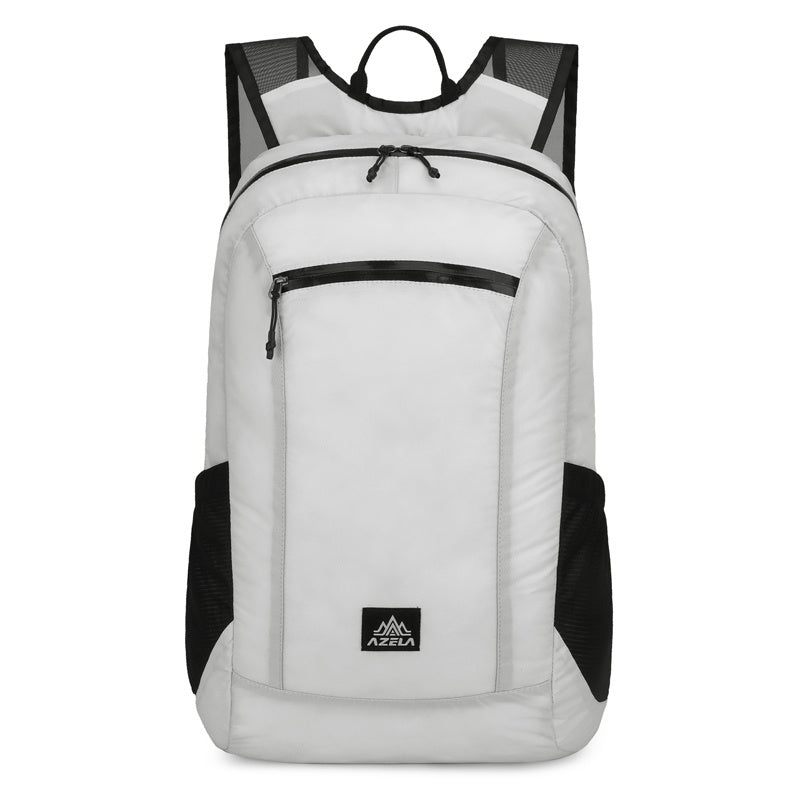 AZELA Lightweight Hiking Backpack, White Outdoor Travel Daypack With Multiple Pockets, Breathable Mesh Straps, Durable Casual Backpack For Men Women Camping Trekking