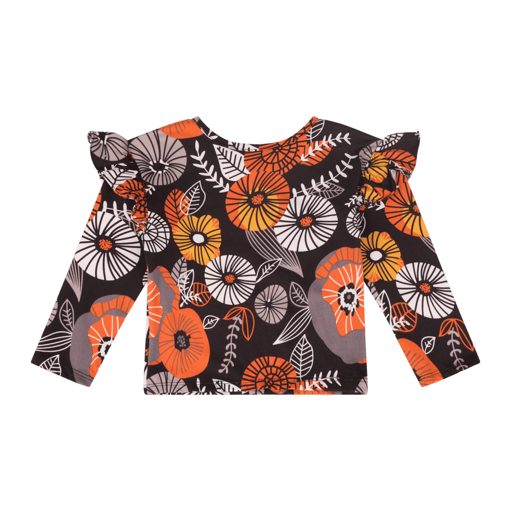 Baby Girls Ruffle Flutter Sleeve Top – Multicultural Print | Mixed Up Clothing