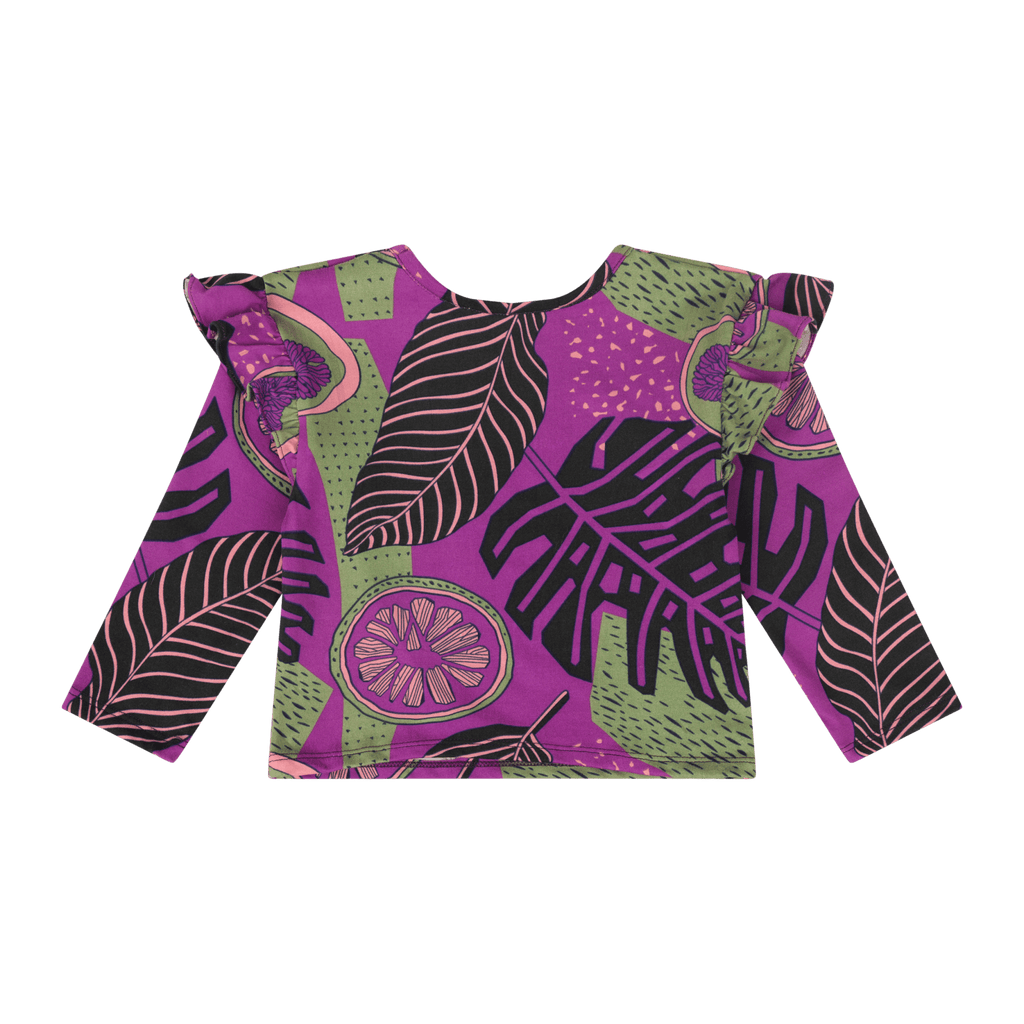 Baby Girls Ruffle Flutter Sleeve Top – Multicultural Print | Mixed Up Clothing