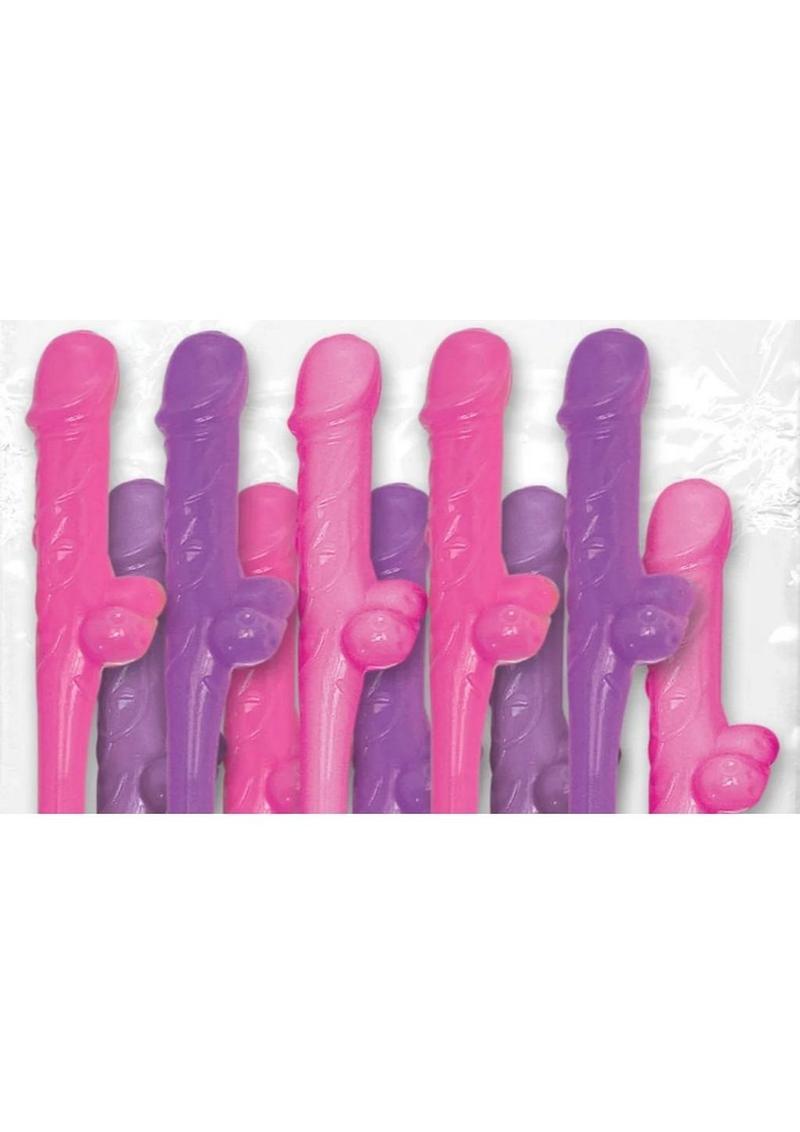 Bachelorette Glow in the Dark Dicky Sipping Straws
