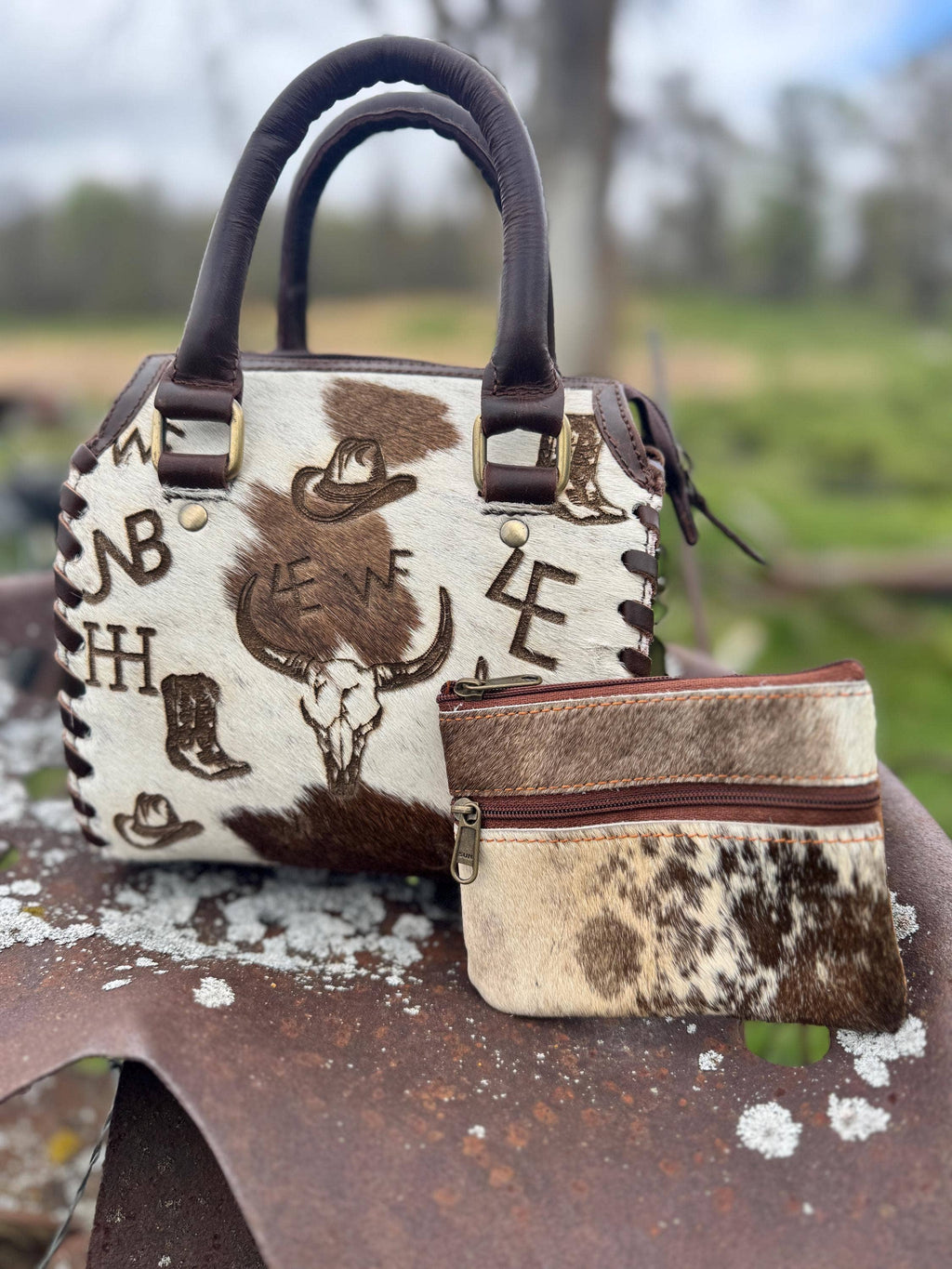 Open Range Western Speedy Genuine Leather Purse + Coin Purse