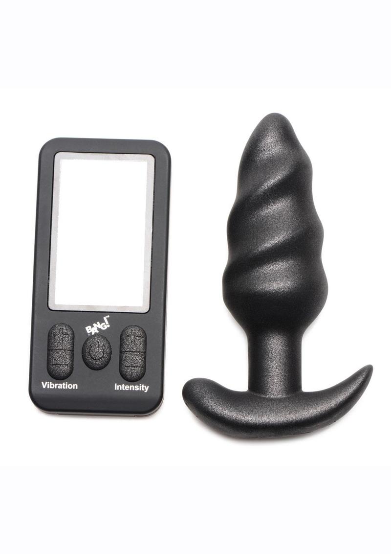 Bang! 25X Rechargeable Swirl Butt Plug with Remote Control