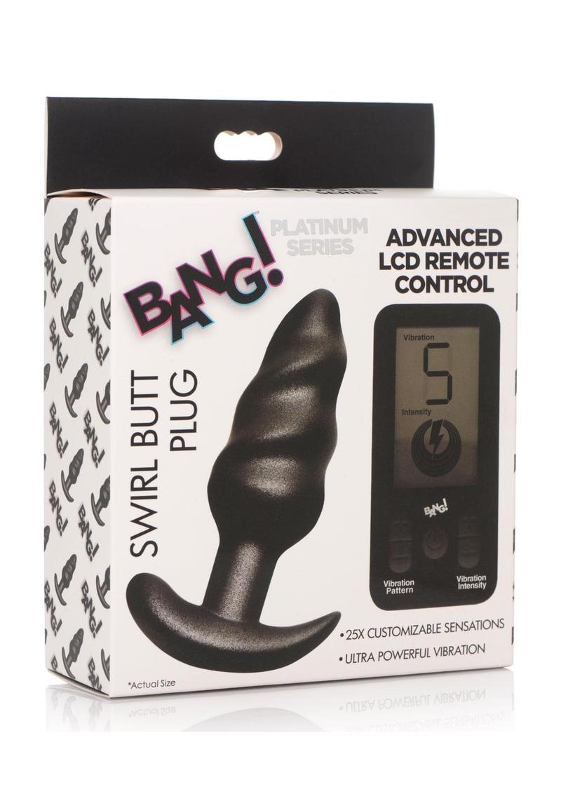 Bang! 25X Rechargeable Swirl Butt Plug with Remote Control