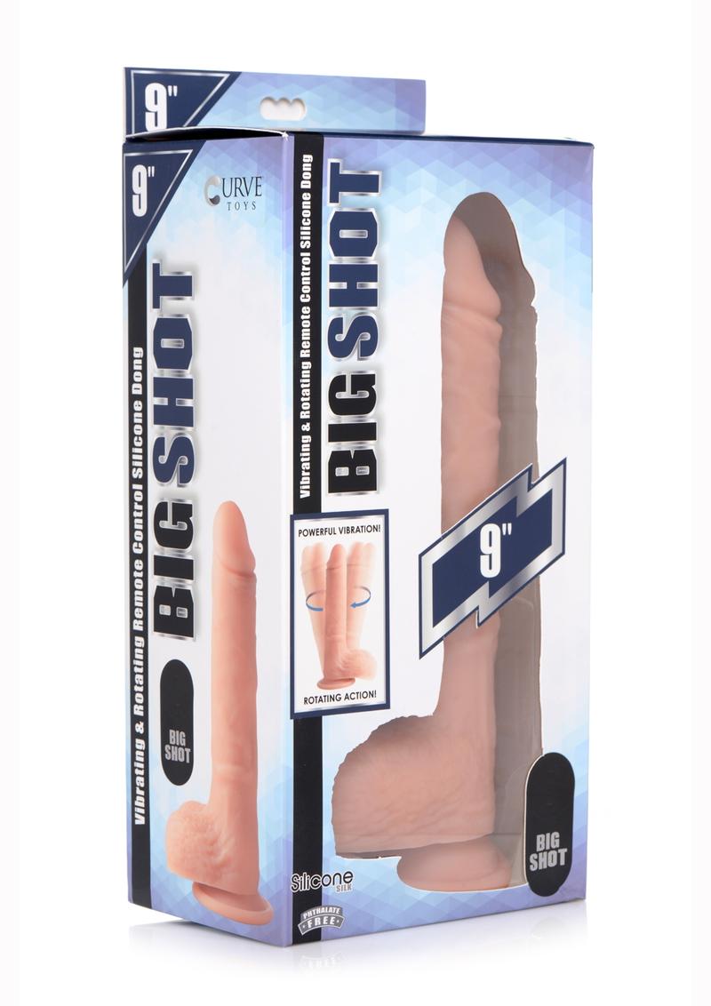 Big Shot Remote Controlled Vibrating and Rotating Silicone Dildo