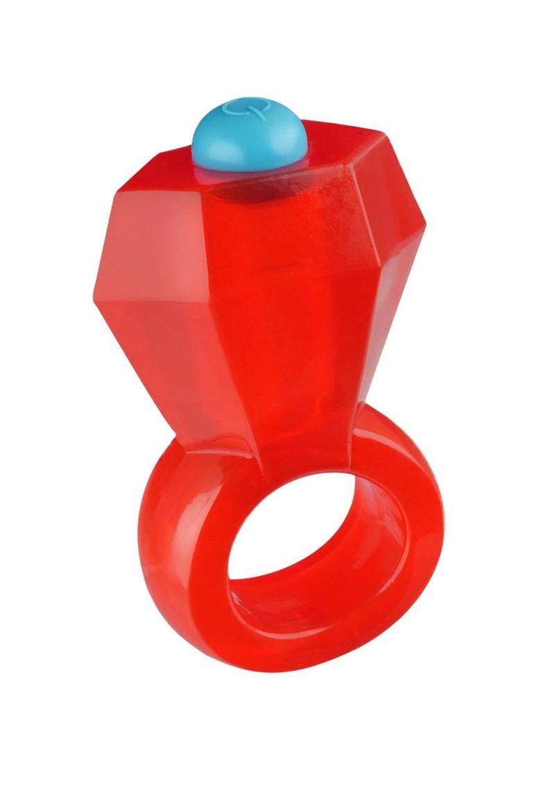 Rock Candy Vibrating Bling Pop Ring With Soft Feel And Body Safe