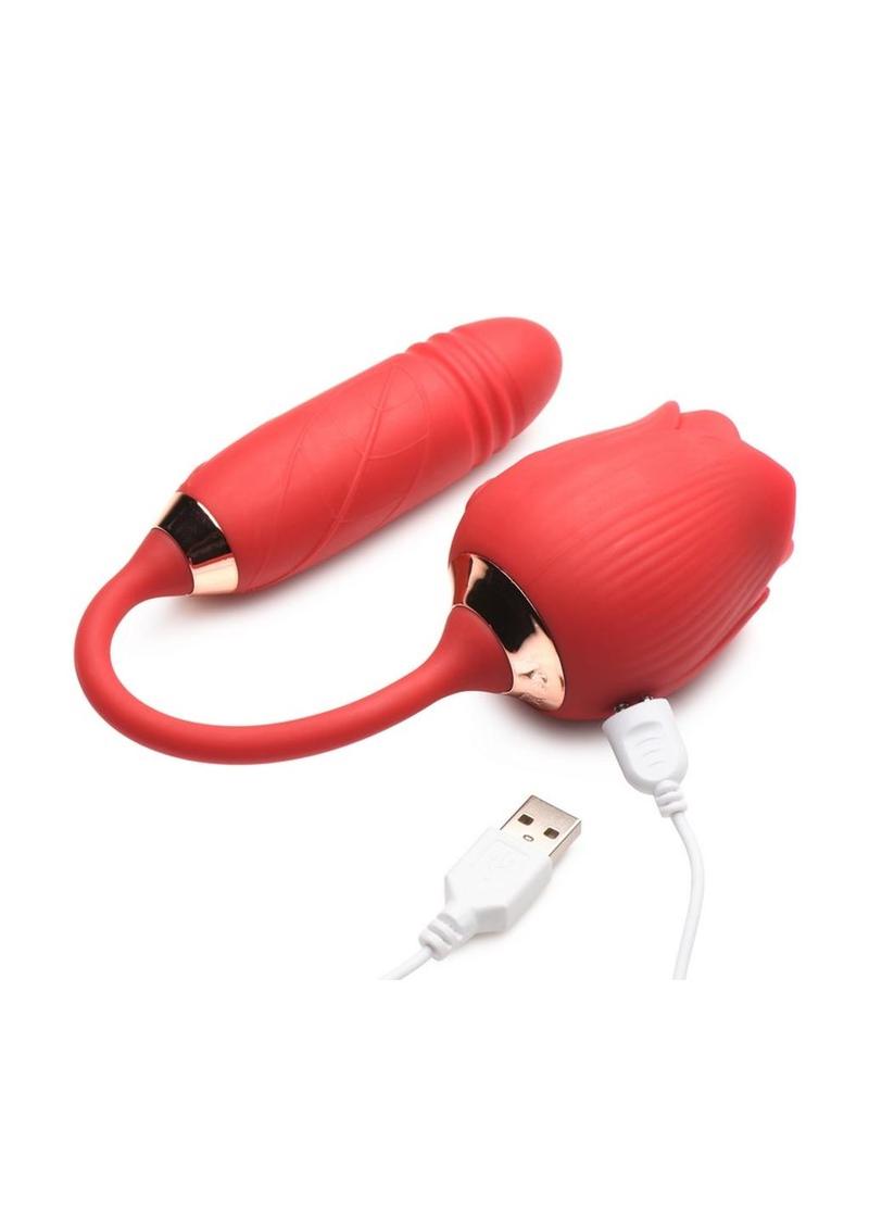 Bloomgasm Romping Rose 10X Suction Rose & Thrusting Vibrator  Vibrator