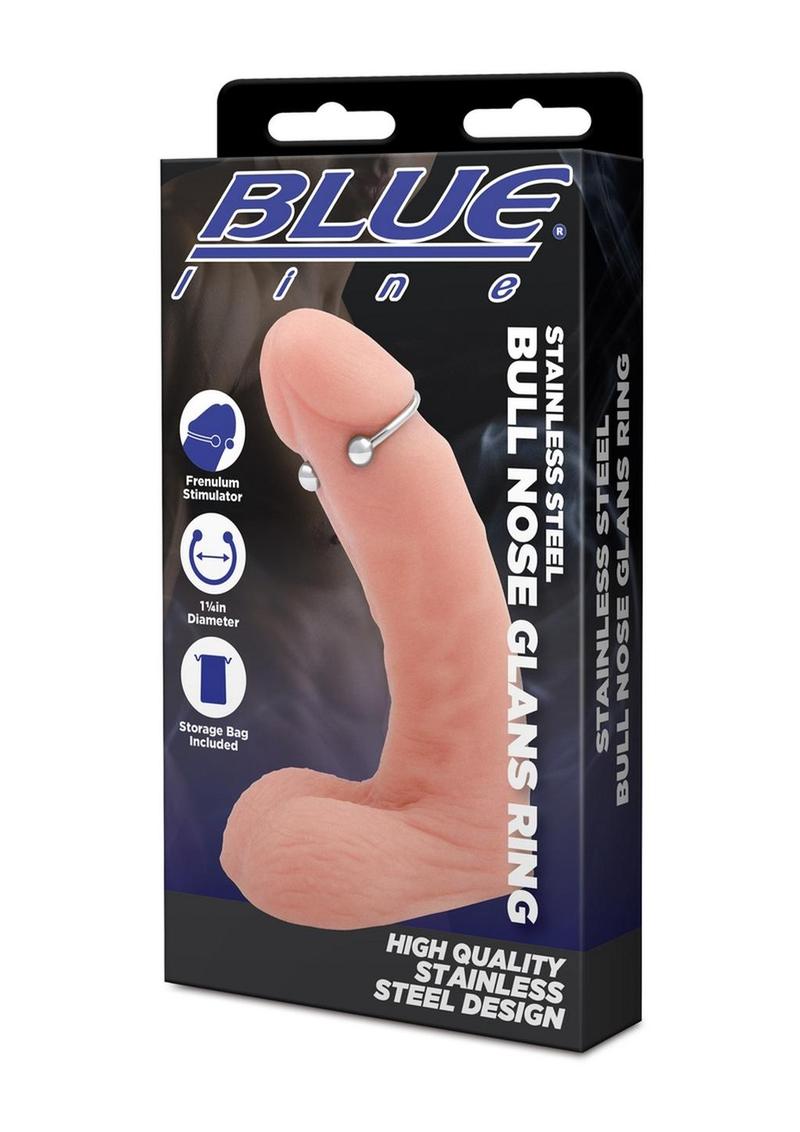 Blue Line Stainless Steel Bull Nose Glans Ring 32mm Diameter