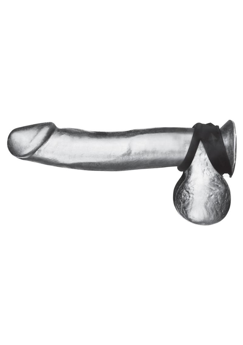 Blue Line Silicone Duo Snap Comfortable Cock And Ball Ring
