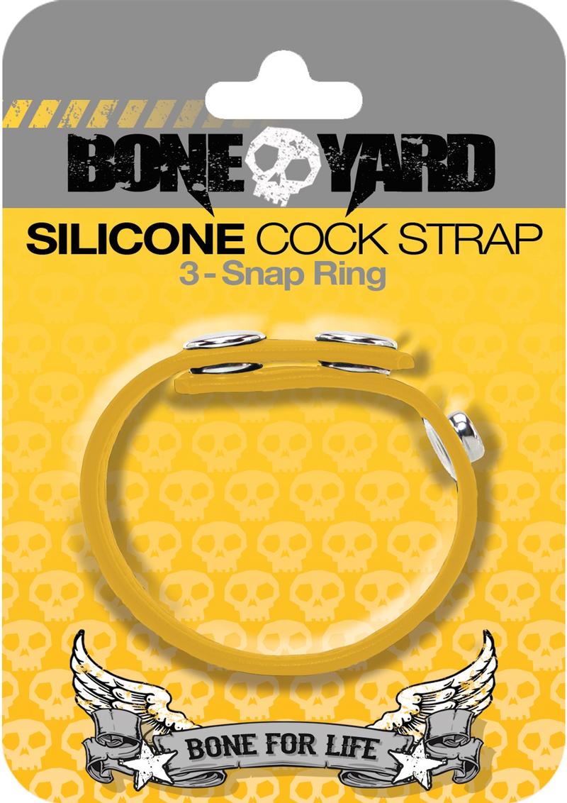 Boneyard Silicone Cock Strap 3-Snap Adjustable Ring