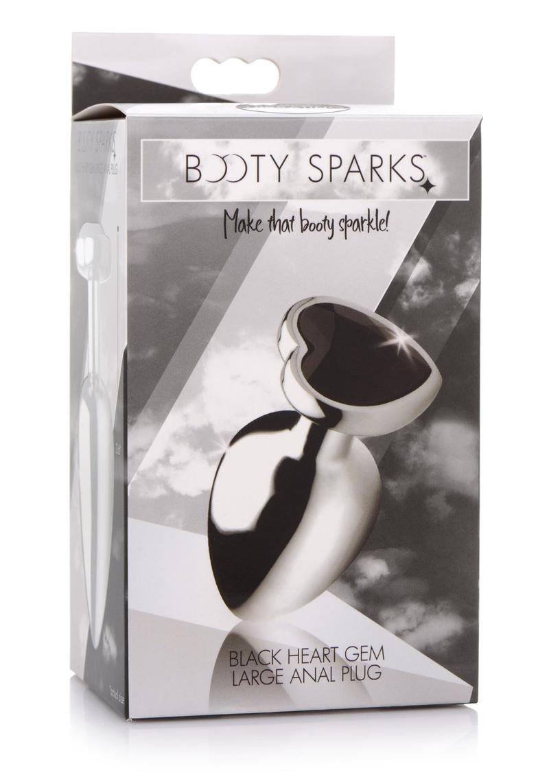 Booty Sparks Black Heart Gem Large Anal Plug