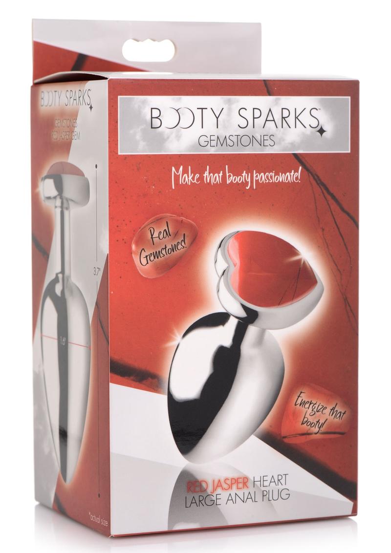 Booty Sparks Gemstones Red Jasper Heart  Anal Plug