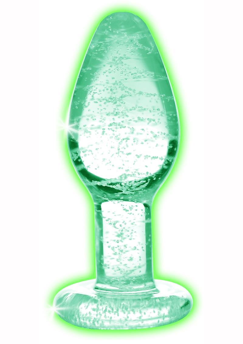 Booty Sparks Glow in the Dark Glass Anal Plug