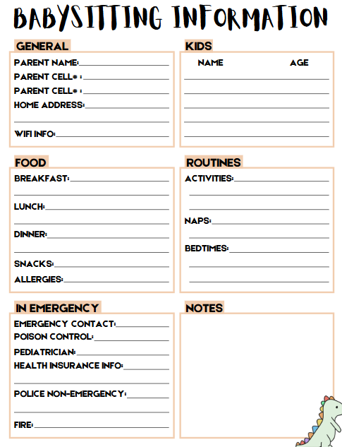 Babysitter Binder | 17-Page Editable Canva Template
