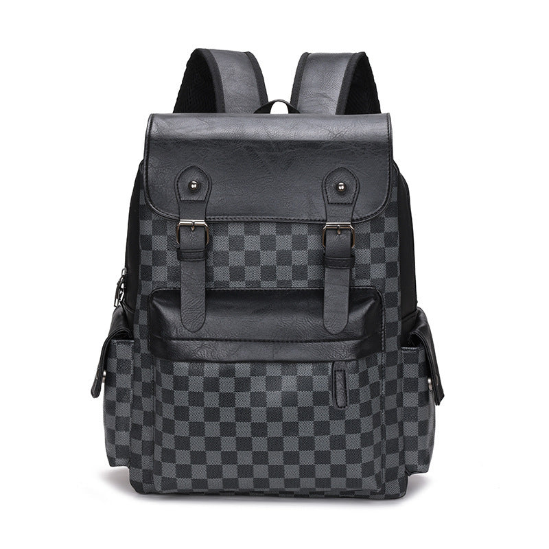 Large Capacity Travel Leisure Plaid Backpack