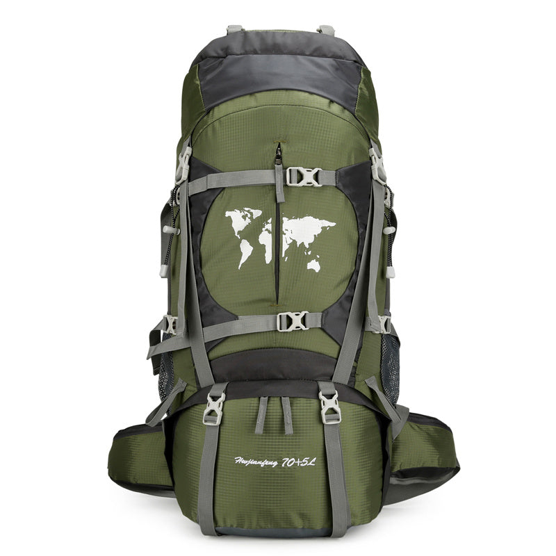 Climbing Bag, Professional Outdoor Large Capacity Backpack, Men's And Women's Hiking Off-road Backpack With Bracket, Travel Camping Backpack