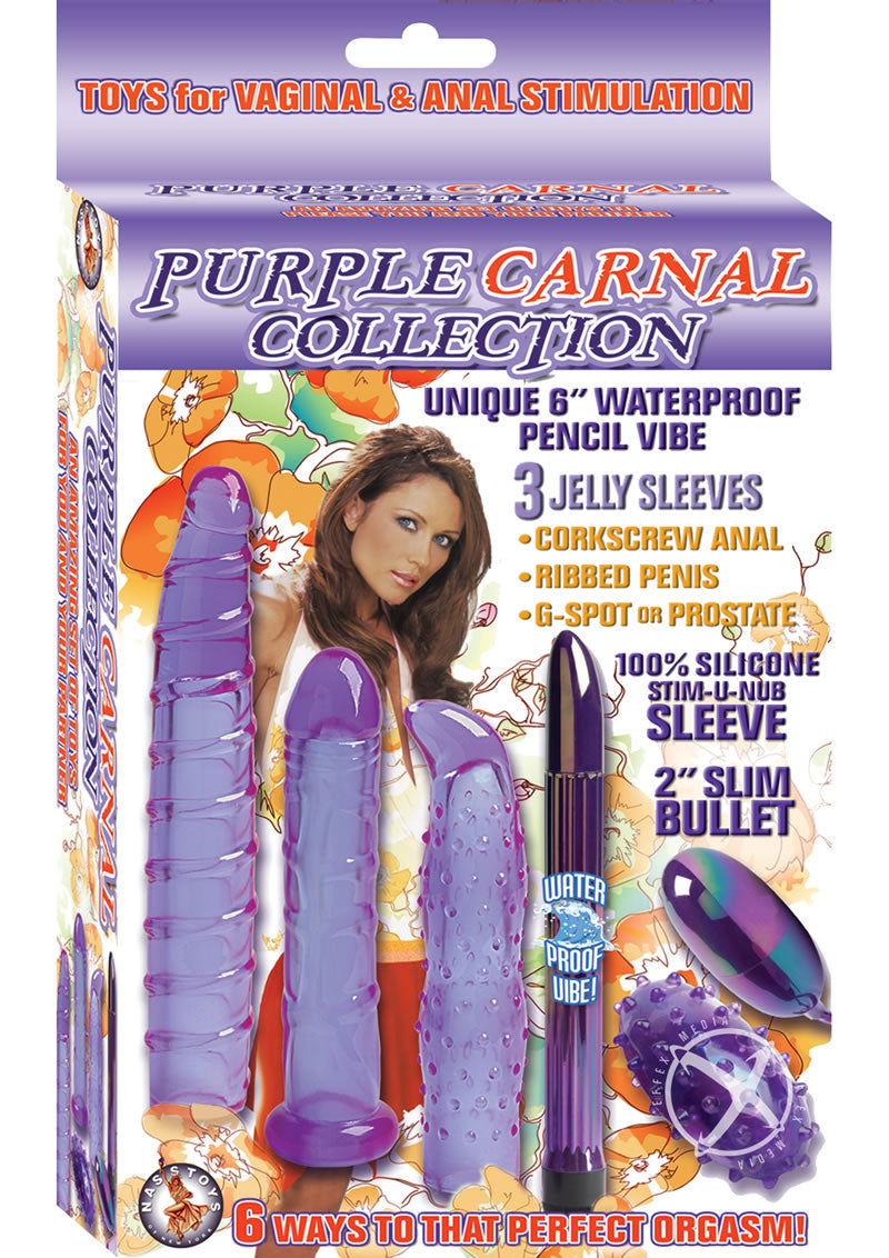 Purple Carnal Set With Silicone Vibrating  Sleeve