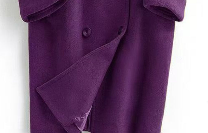 Women's Double-faced Wool Long Loose Slim Wool Coat