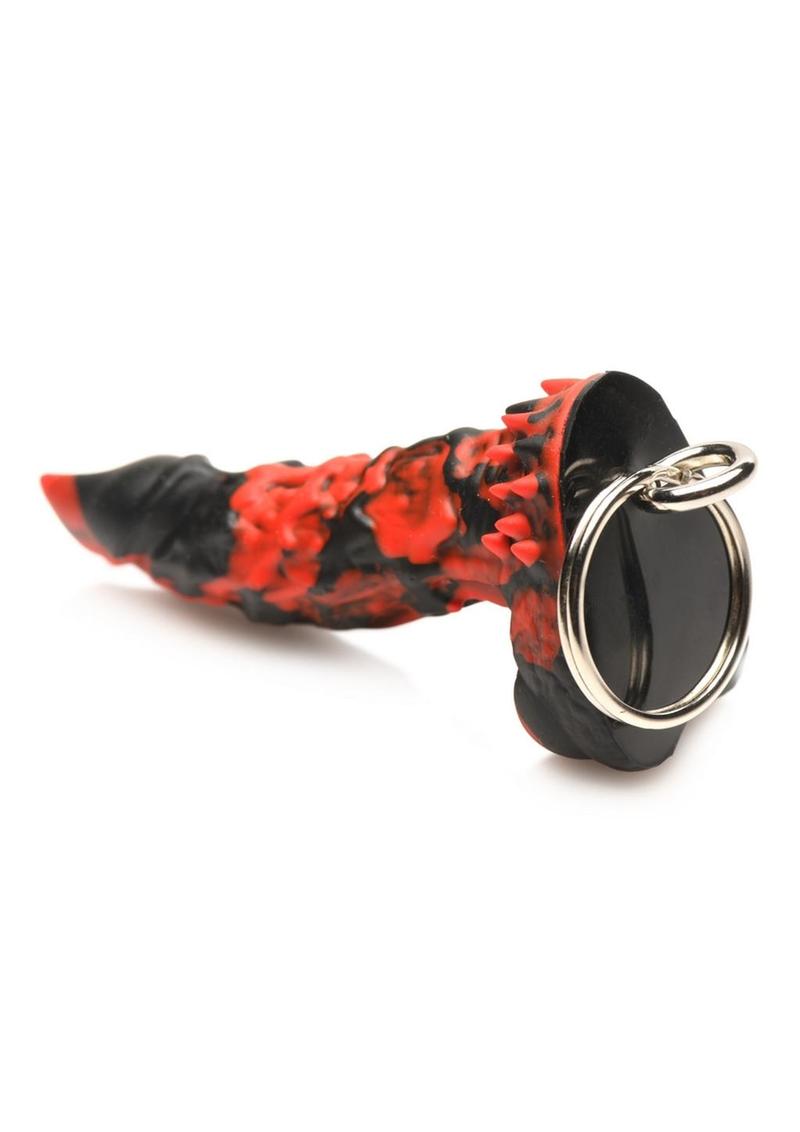 Creature Cocks Fire Demon Keychain With Durable Material