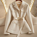 Women's Solid-Color Loose All-Match Cropped Waist-Cinching Coat