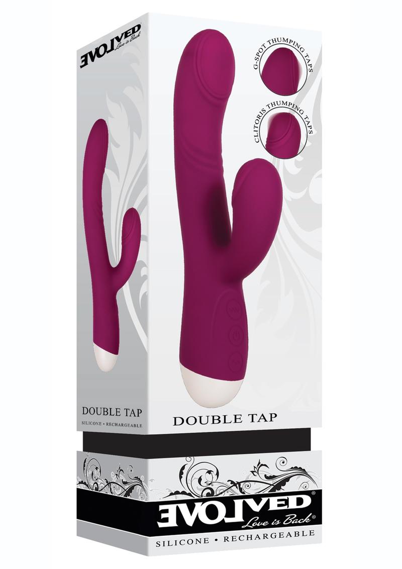 Evolved Double Tap Dual Stimulating Thumping G-Spot And Clitoral Vibrator