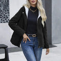Fleece-lined Hooded Coat Winter Preppy Style Long Sleeve Jacket Warm Pockets Cotton Coat Women's Clothing