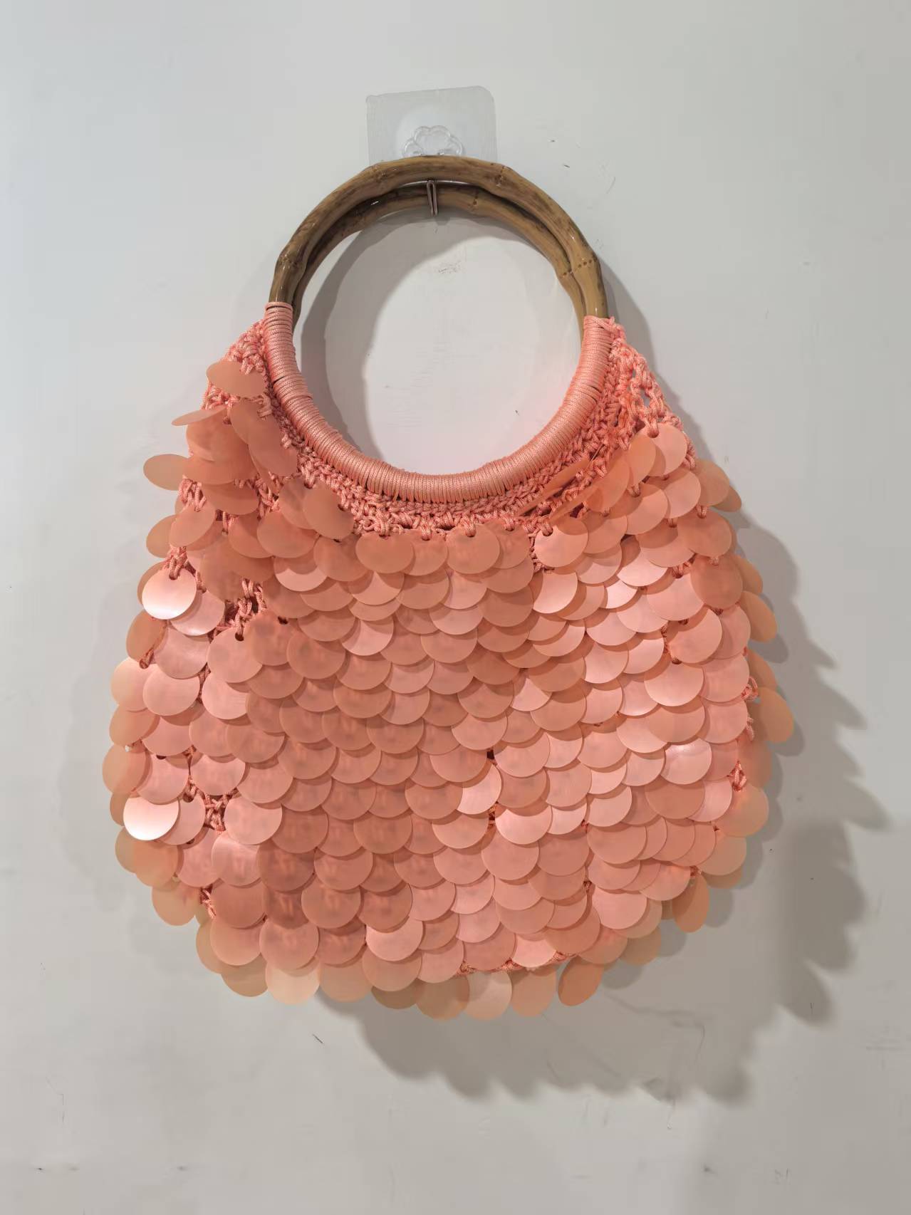 New High-End Handmade Natural Sequin Handbag For Women