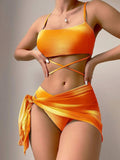 Women's Tie-dye Bikini Swimsuit Three-piece Suit