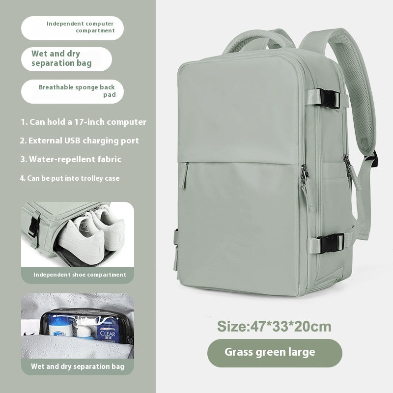 Backpack Women's Large Capacity Travel Men's Business Trip Can Be Expanded