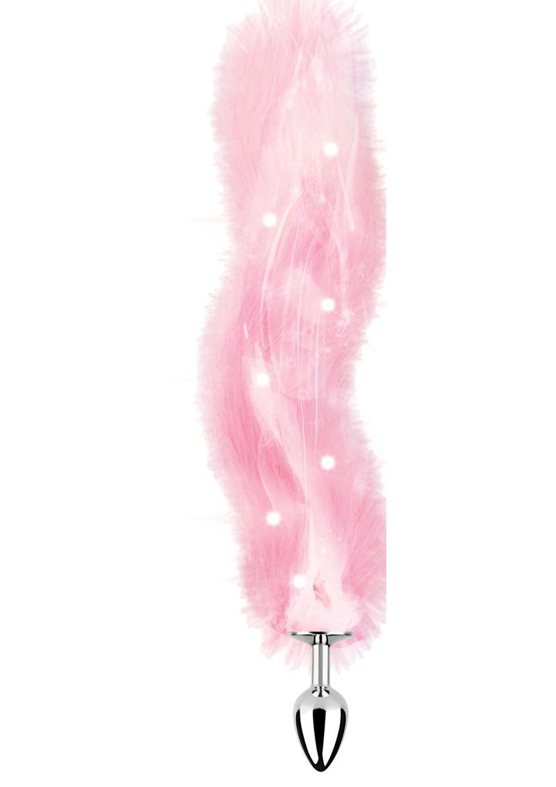 Light Up Foxy Tail Silicone Butt Plug Fluffy Tail