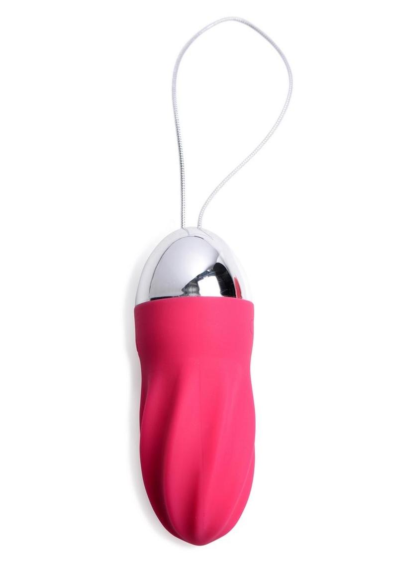 Frisky Raspberry Twirl 36X Swirled Silicone Egg Vibrating With Remote Control