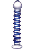 Glas Blue Spiral Glass Dildo With Handcrafted Toy