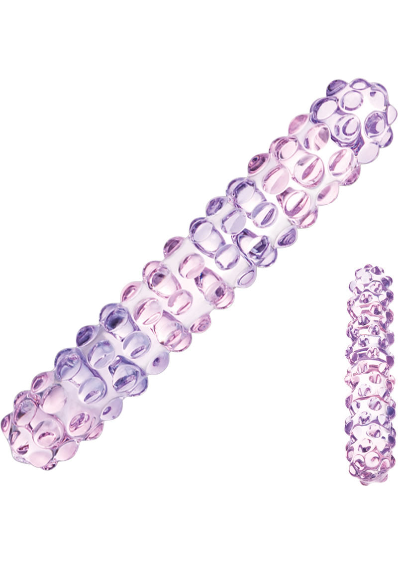 Glas Purple Rose Rose Nubby Glass Dildo