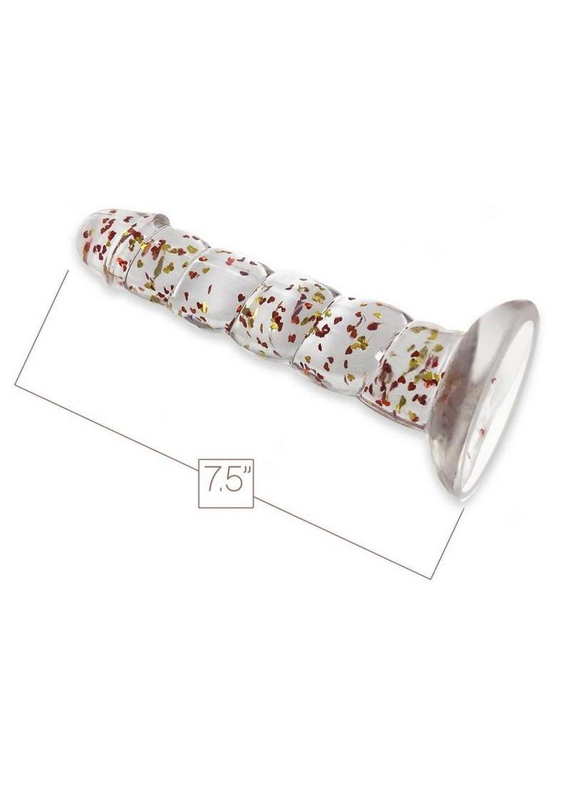 Glittergasm Swirl Clear Body Safe Dildo With Suction Cup