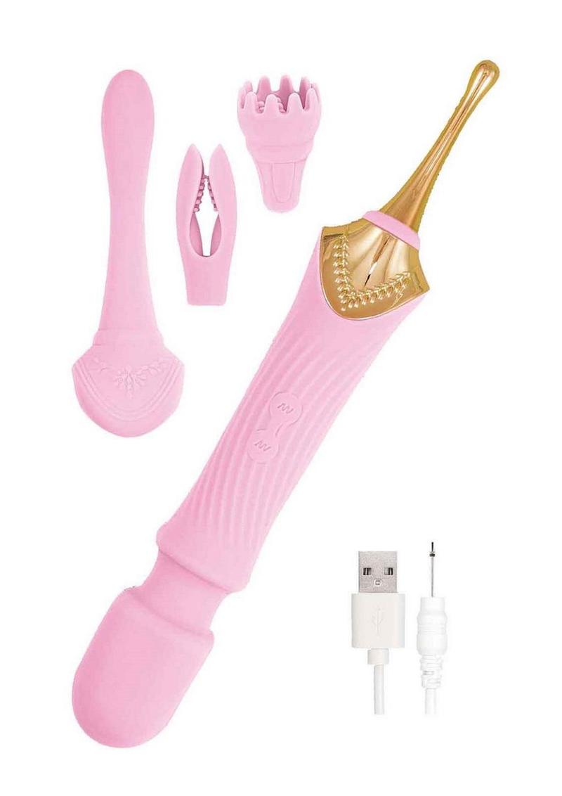Goddess Pink Elegance Rechargeable Silicone Dual End Massager