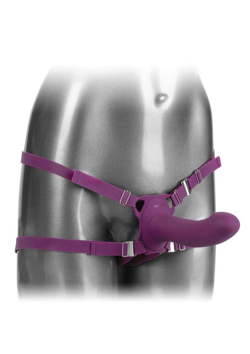 CalExotics Her Royal Harness ME2 Rumbler Silicone Strap-On Probe