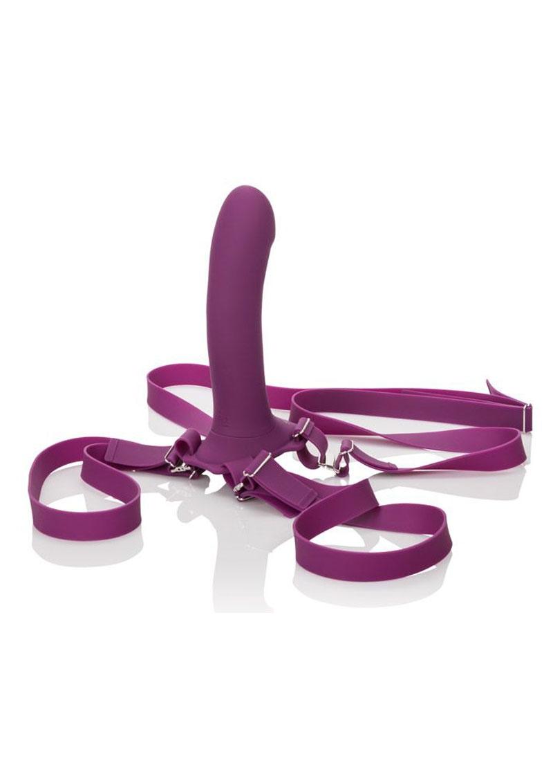 CalExotics Her Royal Harness ME2 Rumbler Silicone Strap-On Probe