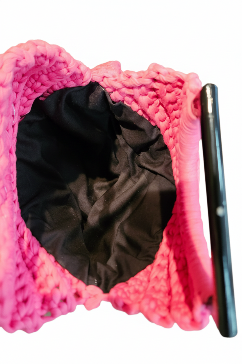 Flamingo Crochet Handbag — Handmade