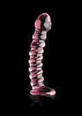 Icicles No. 28 Textured Glass G-Spot Dildo Hand Blown