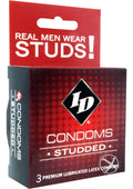 ID Studded Condoms 3 Pack Premium Lubricated Latex