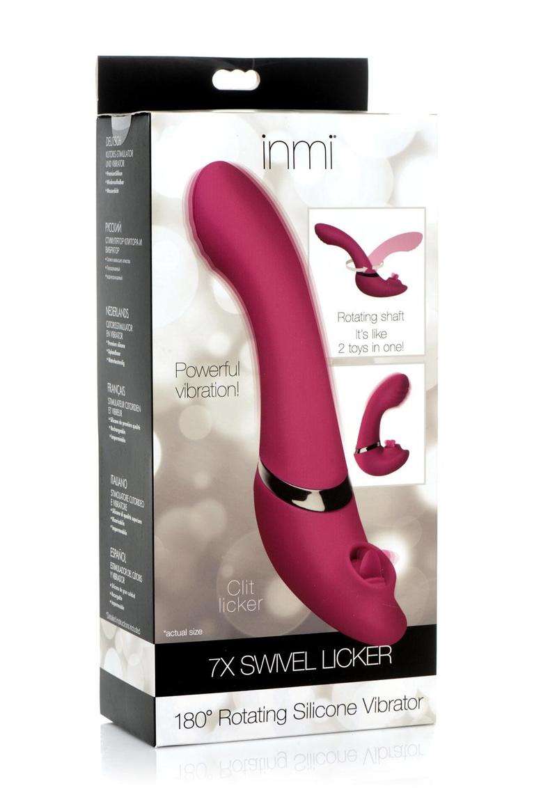 Inmi 7X Swivel Licker 180 Rotating Pink Silicone Clit Licking Vibrator
