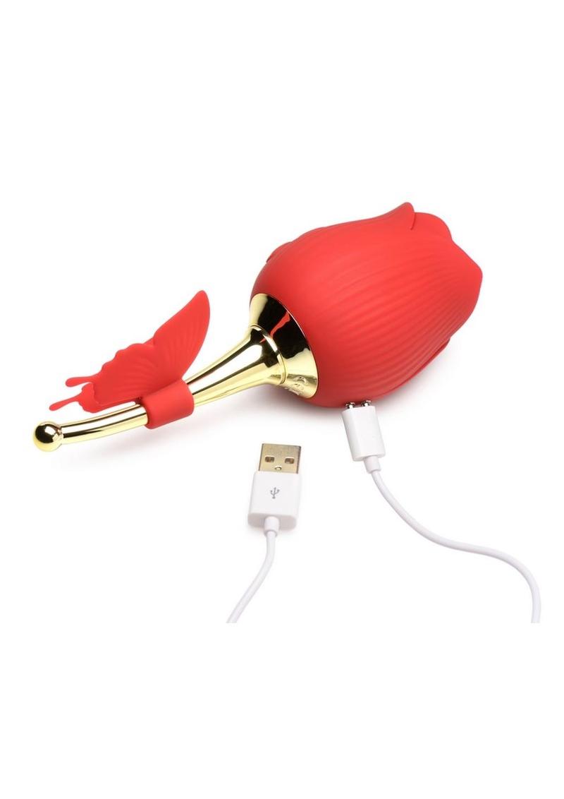 Bloomgasm Flutter Rose Rechargeable Silicone Sucking Rose