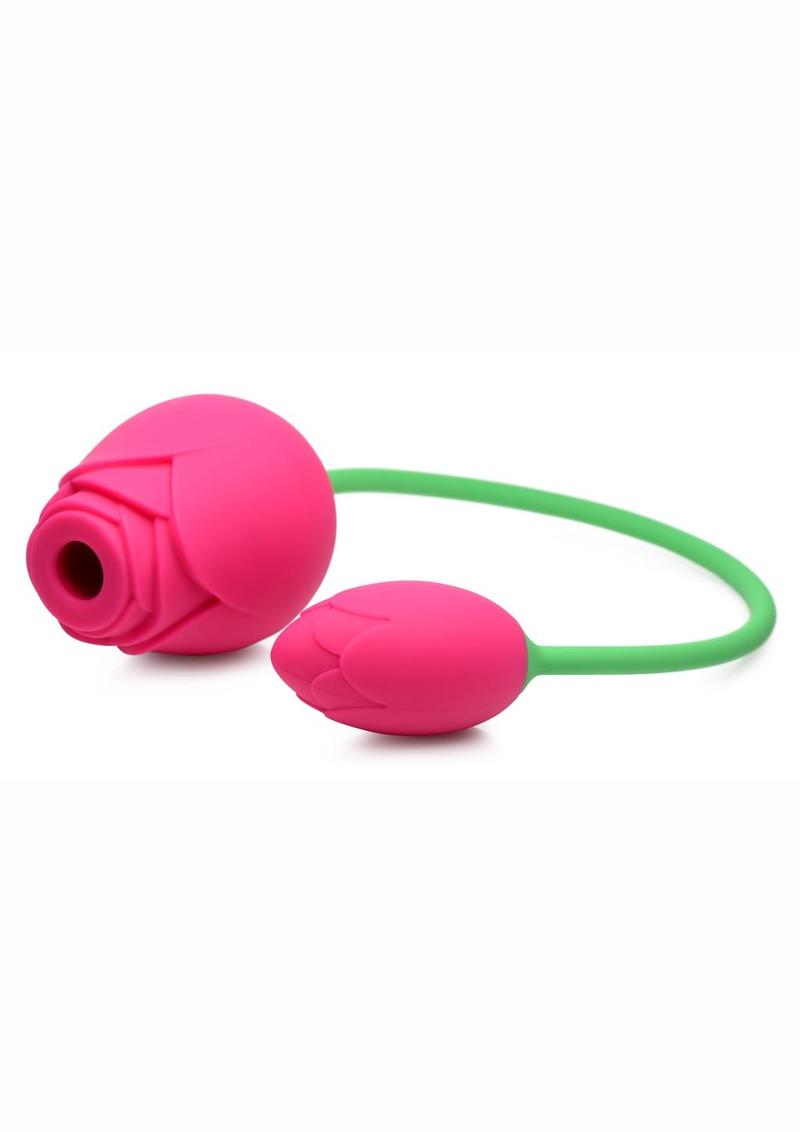 Bloomgasm Rose Duet Silicone Rechargeable Vibrating  Stimulator
