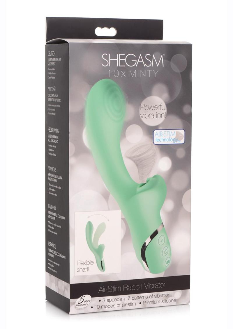 Shegasm Minty Air Stim Rechargeable Rabbit Vibe