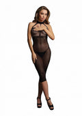 Le Désir High Neck Fishnet Dress With Elegant Sheer Lingerie